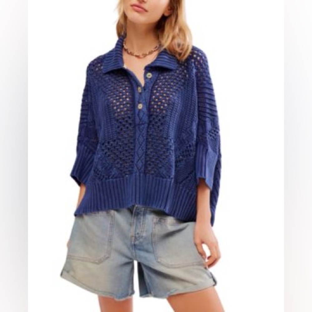 Free People To The Point Polo Shirt Size Small - Picture 1 of 6